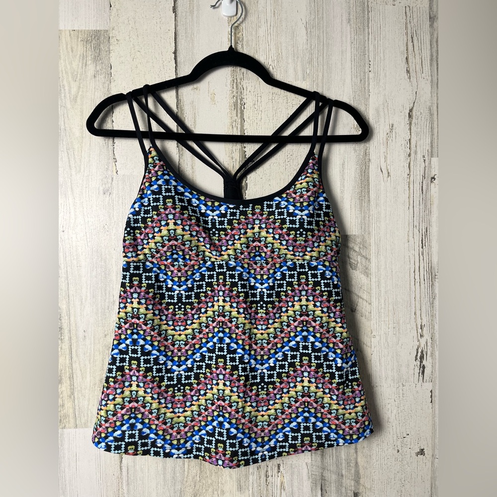 Mossino Multicolor Geometric Pattern Women's Swim top NWT medium